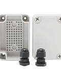 Tough As Nails Outdoor Weatherproof Electrical Box Grey IP67 ABS Plastic Case 3.74 X 2.56 X 2.17 Inches with 2 NPT 0.25 Inch Glands