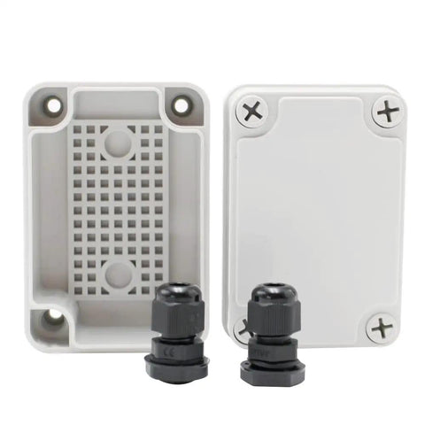 Tough As Nails Outdoor Weatherproof Electrical Box Grey IP67 ABS Plastic Case 3.74 X 2.56 X 2.17 Inches with 2 NPT 0.25 Inch Glands