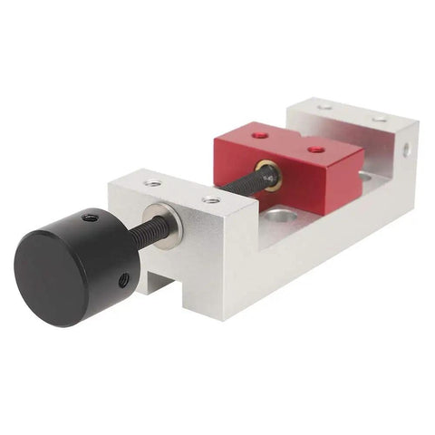 2 Inch Drill Press Vise Mini Bench Vice Clamp Flat Clamp for tabletop workbench, CNC machined aluminum, red and black components