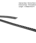 Closed Drag Chain Cable Carrier With End Connectors R18 10x15mm Inner Size One And A Half Meter Length Plastic Black side view