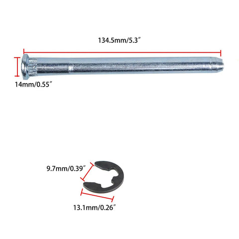 Door Hinge Pin And Bushing Repair Kit For Chevy GMC Fullsize Trucks And SUVs 1988 2002 C1500 C2500 K1500 K2500 K3500 Suburban Tahoe Jimmy Yukon 4 Pins 2 Doors Heavy Duty Galvanized Steel, 134.5mm pin and E-ring clip