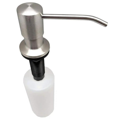 Top Fill Built In Soap Dispenser For Kitchen And Bath Stainless Steel 17 Oz Bottle Capacity Long 3 Inch Nozzle Satin Finish