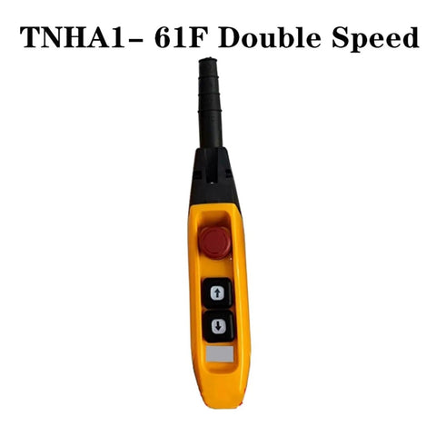 Rainproof Hoist Push Button Switch For Crane Control Ready To Go Weatherproof Push Button With Durable Plastic Housing Fits TNHA1 61FS 62FS 63FS 61F Single Speed, yellow TNHA1-61F double speed crane remote with plastic housing