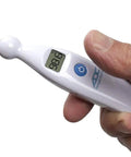 Temple Touch 6 Second Digital Thermometer for Infants and Kids Noninvasive No-Fuss Quick Read In About Six Seconds Clinically Validated Accuracy ASTM E1112 Compliant Baby Friendly Design With Easy Readout For Sleepy Parents, white plastic handheld