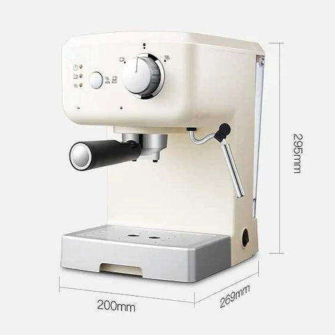 One Touch Coffeehouse Espresso Maker And Cappuccino Machine With 15 Bar Pump 1050W Power Compact Lightweight Design side view