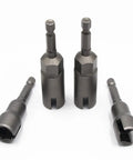 4 Piece Heavy Duty Wing Nut Socket Set With Quarter Inch Hex Shank Power Driver for quick bolt removal and plumbing fittings installation.