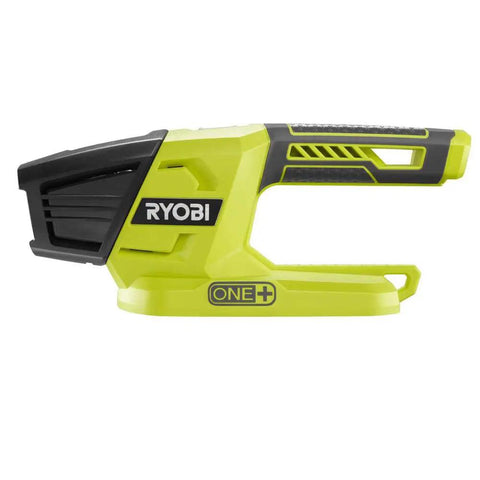 Side view of 18V LED Flashlight with 130 Lumen Output, battery not included, showing sleek design and yellow housing.