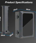 Badass EV Charger Pedestal With Heavy Duty Freestanding Station Enclosure And Cable Organizer Slick Weatherproof Galvanized Steel Housing With Combo Lock For Outdoor Charging specifications with dimensions 80cm height and 50cm width.