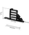 Heavy Duty Multi Cable Clips dimensions with black clips and silver nail, measuring 83x45x12mm for organizing wires.