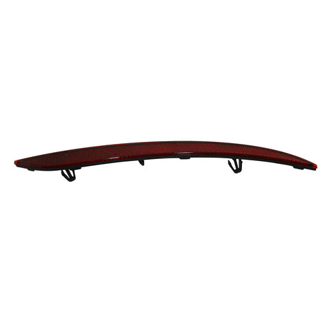 Snag This Tight Fitment Replacement Rear Bumper Reflector For Passenger Side 2016 To 2021 Tesla Model S, red lens, curved design.
