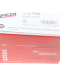 Box for Greaseable Universal Joint Kit 1350 Series OSR With Snap Rings Exterior Snap Ring Style Bearing Cap Diameter 1.188 Inches Cap To Cap 3.625 Inches OE Replacement Direct Fit For Heavy Duty Truck And SUV Driveshafts Ready To Install
