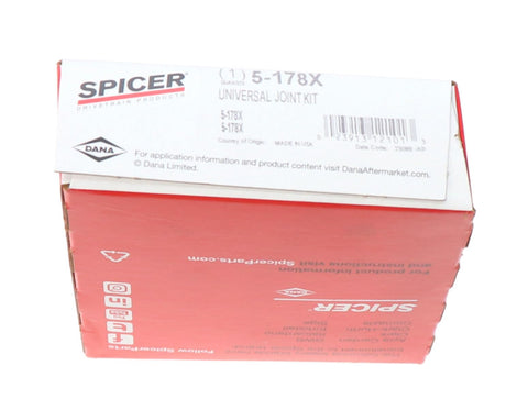 Box for Greaseable Universal Joint Kit 1350 Series OSR With Snap Rings Exterior Snap Ring Style Bearing Cap Diameter 1.188 Inches Cap To Cap 3.625 Inches OE Replacement Direct Fit For Heavy Duty Truck And SUV Driveshafts Ready To Install