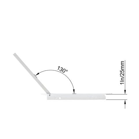 10 X 14 Inch White Steel Drywall Access Panel With Slick 145 Degree Swing Door Hidden Wire Cover For Plumbing And Electrical Upgrades No Sweat Install Rock Solid Frame side view with 130 degree angle