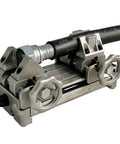 EZ On Hose Press for Barbed Fittings Insertion Easy Clamp and Drive Screw System with stainless steel structure and hose in use