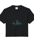 Fresh Vibe Crop Top For Machinists Featuring CNC Tools Vise Gauge Square Edge Design, black crop shirt with tool graphic.