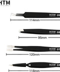 ESD Safe Precision Tweezers Set, 14 Piece Stainless Steel Tweezers For Crafting, Jewelry Making, Electronics And Lab Work