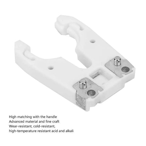 Solid ISO30 Tool Holder Clamp Claw Set For CNC Machining And Mold Shops With Durable Material That Handles Heat and Wear Like A Boss Accurate Size 5 Pack, detailed view of a white clamp with alloy components.