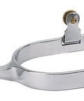 Women's Roping Spurs With Plain Band Set, Stainless Steel, 1-3/4 Inch Shank, 5/8 Inch Wide Band, Rosebud Rowel, Silver Finish