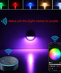 Bluetooth And WiFi RGB Deck Step Lights Kit 20 Recessed 1.38 Inch LED Lighting with Alexa integration and mobile app control