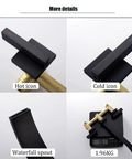 Matte Black Wall Mount Bathtub Filler With High Flow And Extra Long Reach Dual Handle Bath Filler Faucet Set details