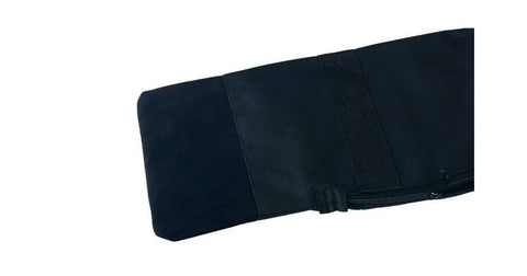 Close-up of 50 Inch Dojo Sword Carrying Bag For Katana Iaito Bokken Shinai showcasing durable black material and reinforced suede bottom.