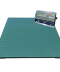 Heavy Hitter 40 By 40 Inch Steel Floor Scale With 10000 Lb Crush Capacity And Dead Accurate 1 Lb Readability For Daily Grinds Commercial Platform Weigh Table Built Like A Tank, showing green platform and digital display.