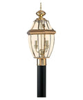 Lancaster Traditional Two Light Outdoor Post Fixture In Antique Brushed Nickel Finish For Dope Curb Appeal Weatherproof For Wet Locations cETL Listed