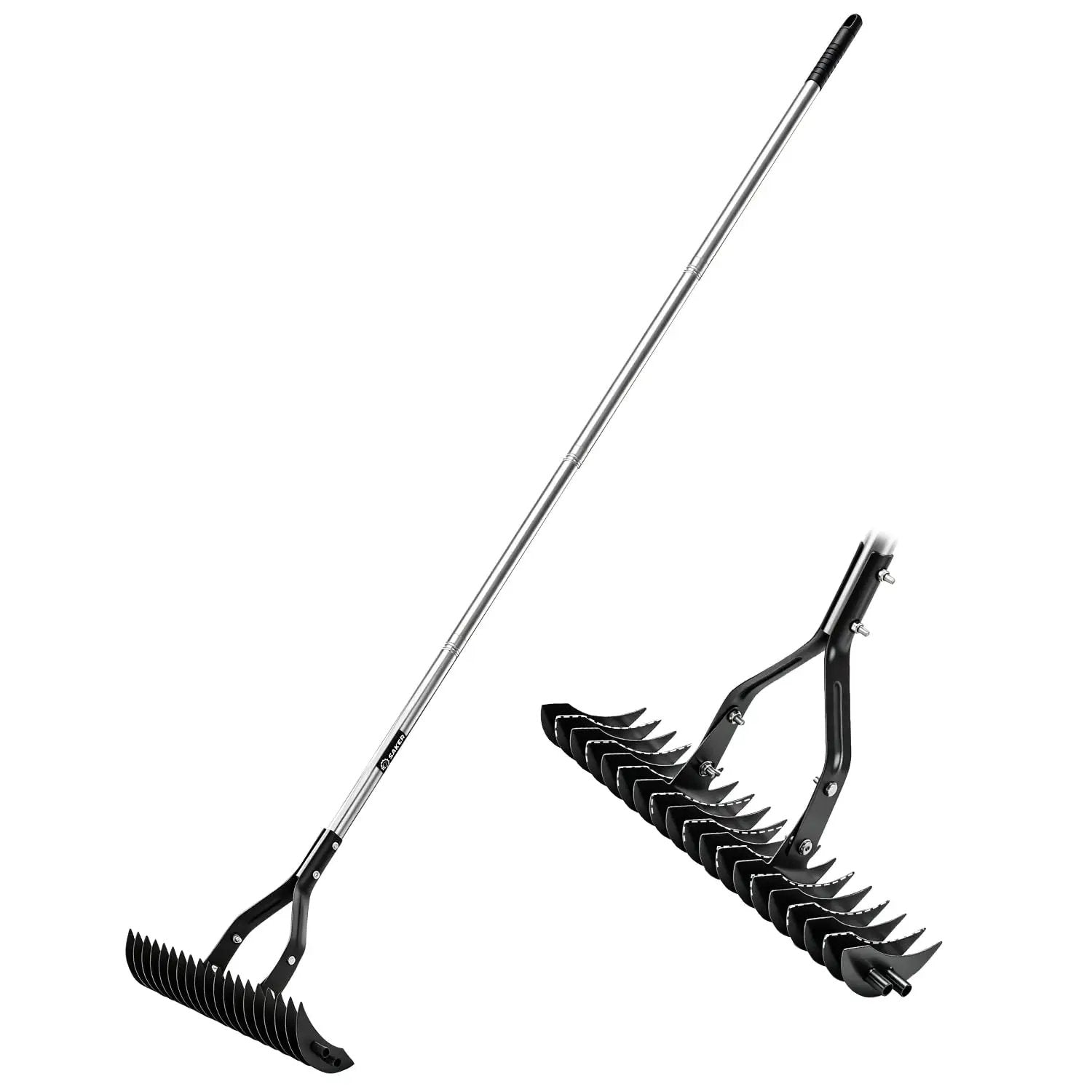 15 Inch Heavy Duty Dethatching Rake & Handle Adjustment