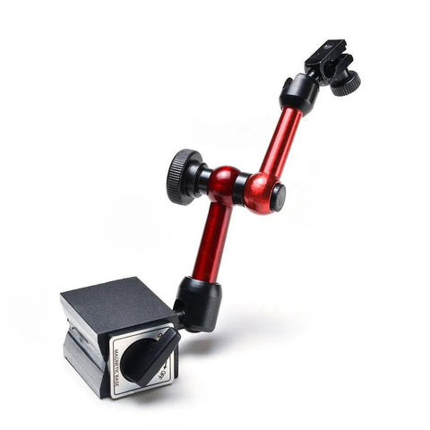 Red AGPtek three-joint adjustable magnetic base holder for digital dial indicator