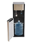 Dual Temperature Water Dispenser with Fast Cold and Hot Water, 5 Gallon Stainless Steel Water Cooler, Bottom Load Design, Gold