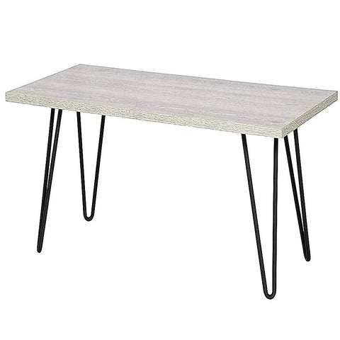 28 Inch Hairpin Table Legs Set Of 4 Heavy Duty Metal Mid Century Modern Dining And End Tables For DIY Projects with wooden tabletop.