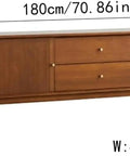 Top Shelf Retro TV Stand Featuring Two Spacious Drawers And Dual Wood Locker Doors Paired With Heavy Duty Media Console and No Sweat Storage Cabinet, 180cm x 58cm x 42cm