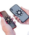 Universal Dual Phone Carrier With Strong Magnetic Mounts For Smart Device Storage. Holds two phones securely.