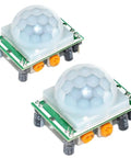 2 Pack HC-SR501 Human Body Infrared PIR Motion Detector Sensor Module For Arduino Raspberry Pi And DIY Projects, 32x24mm board