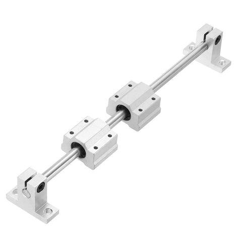 Two 8mm X 250mm Linear Motion Rail Kit With Four SCS8UU Bearings And Four SK8 Rail Supports For CNC Machines And 3D Printers