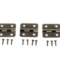 Rotating Concealed Cabinet Hinges Set, 12 Pcs 4 Hole Wood Box Case Door Hardware 19x16mm With Screws shown in detail