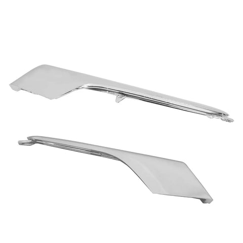 Slick Glossy Chrome Fog Light Bumper Molding Pair For Tesla Model X 2016 Through 2021 Left Front Side Trim Strip, chrome finish, two pieces.