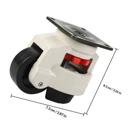 Beefy Heavy Duty Swivel Leveling Casters Wheels Set With Adjustable Feet 4 Pack 60mm Flat Plate Industrial Workbench Castors For Rolling Equipment And Furniture, Tough Mobility For Heavy Benches And Machinery, 60mm metal swivel caster with leveling foot