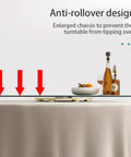 Large Tabletop Rotating Lazy Susan Turntable In Bright Yellow With Slick Silent Spin And Zero Drama Tempered Glass Build That Runs As A Sweet Kitchen Workhorse For Families with anti-rollover design displayed.