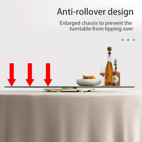 Large Tabletop Rotating Lazy Susan Turntable In Bright Yellow With Slick Silent Spin And Zero Drama Tempered Glass Build That Runs As A Sweet Kitchen Workhorse For Families with anti-rollover design displayed.