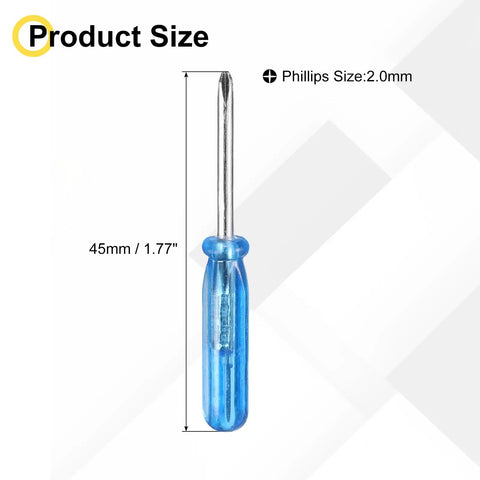 Micro Precision Mini Phillips Screwdriver With Slick Non Slip Grip 2.0mm Tip, 45mm length for gadget repairs.
