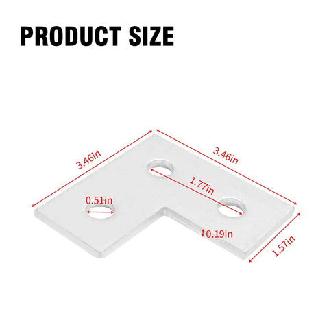 Six Pack L Shaped Connector Brackets Flat Plate Fitting for Half Inch Bolts Fits One And Five Eighths Inch Strut Channel