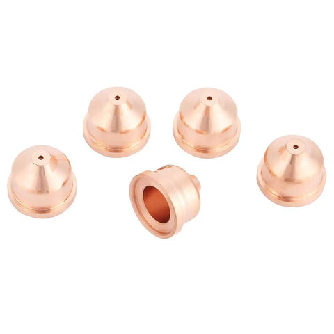 5Pcs 420169 Plasma Cutting Nozzles And Torch Tips Set For Plasma Cutters Pro Grade Durable Copper Construction Fits Carbon Steel Stainless Steel Aluminum And Copper Replacement Consumables For Precise Smooth Cuts shown in a group layout