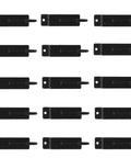 Beefy Heavy Duty Black Iron Utility Hooks For Garage Slat Wall Hanging 15 Piece Set With Chrome Plated Finish For Strong Load Bearing Pegboard Hooks In Garages And Merchandising Displays, front view