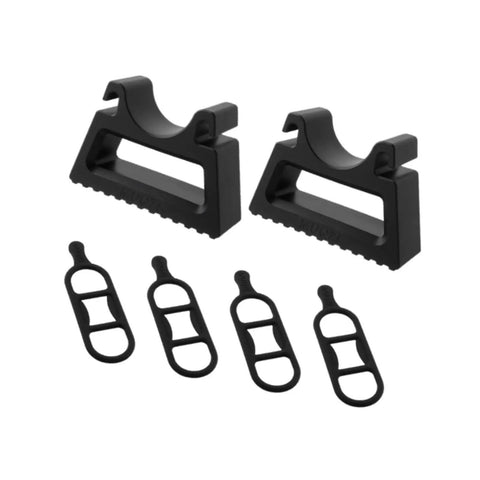 Easy Mount Bike Handlebar Stand And Clamp Bracket For 29 To 34 Mm Grips, showing two stands and four anti-slip grips in black.