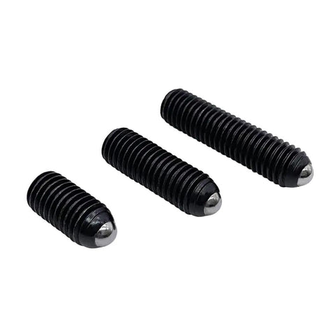 Top Drawer M3x4mm Ball Plunger Grub Screws Heavy Duty Alloy Steel Hex Socket Springs showcasing three sizes for precision tasks.