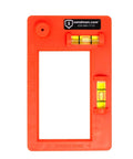 Pro-Grade Low Voltage Mounting Template 2-Pack For Fast Easy Horizontal Or Vertical Mounting With 4-Inch Ruler Bright Orange