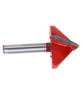 1/4 Inch Shank V Groove Router Bit With Double Carbide Edges For Clean 90 Degree Chamfers And Engraving On Wood acrylic MDF PVC Made For Cool Woodworking Signs And Fancy Decor Projects viewed from the side