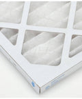 Pleated Air Filter 16x25x1 Wire-Backed MERV 8 Synthetic With Paperboard Frame for HVAC, close-up view of pleats and frame