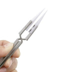 Precision Ceramic Tweezers Set With Pointed And Curved Tips Non Conductive And Heat Resistant Anti Magnetic Reverse Self Closing